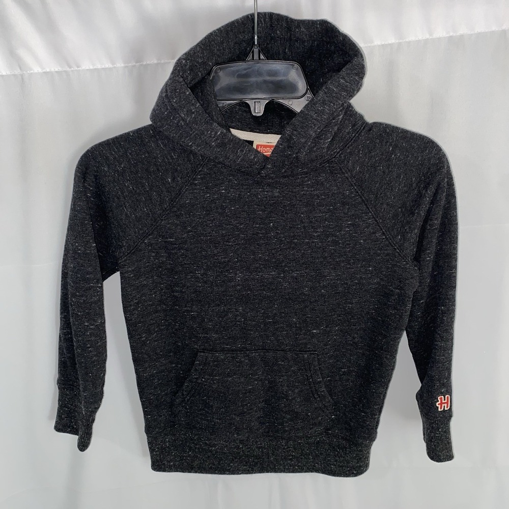 Homage Blank Charcoal Hoodie Hooded Sweatshirt Youth Kids Size 6